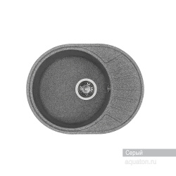Мойка для кухни Aquaton Чезана круглая с крылом серая 1A711232CS230
