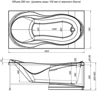 Фронтальная панель для ванны Aquanet Grenada 180 черная