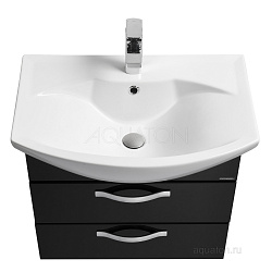 Тумба с раковиной Aquaton Ария 65 М черный глянец 1A123301AA950