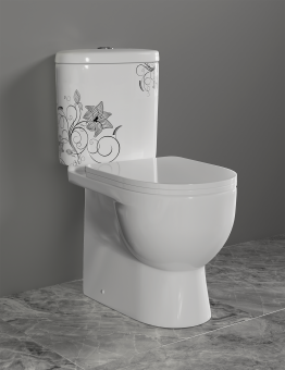 Унитаз-компакт SANITA LUXE Art Flora DM сиденье дюропласт микролифт ARTSLCC10040622