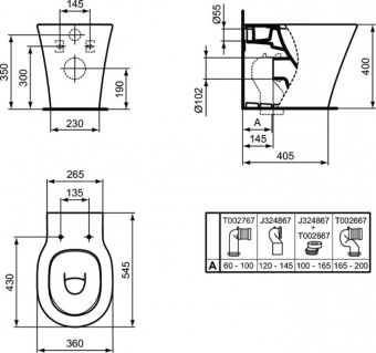 Унитаз приставной (чаша) Ideal Standard CONNECT AIR E004201
