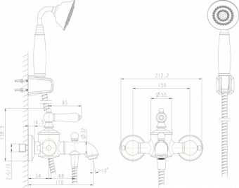 Смеситель для ванны Bravat Art F675109C-B